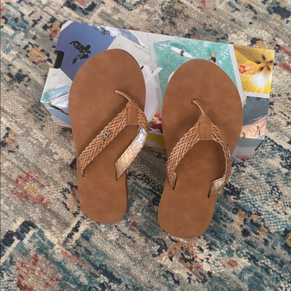 Roxy Tan Braided Sandals